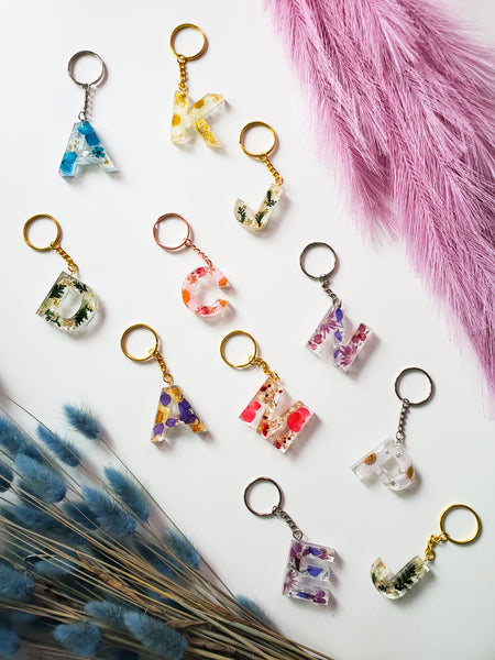 Flower Custom Letter Keychain