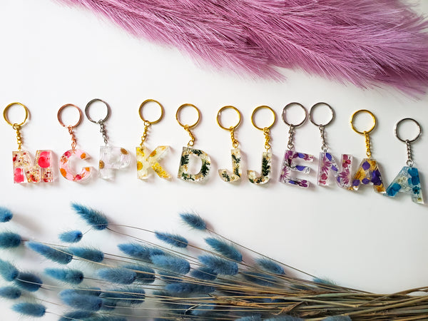 Flower Custom Letter Keychain