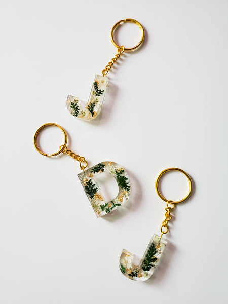Flower Custom Letter Keychain