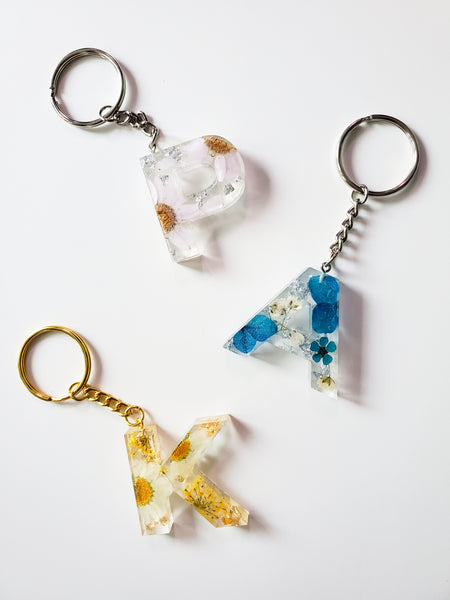 Flower Custom Letter Keychain
