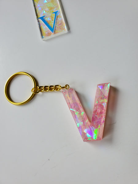 Holographic Custom Letter Keychain