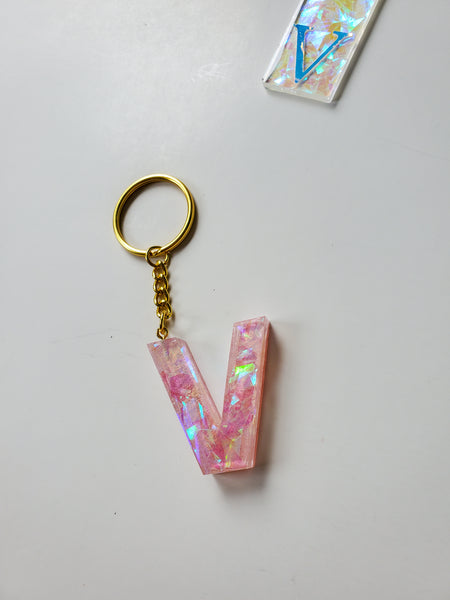 Holographic Custom Letter Keychain
