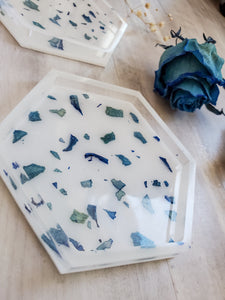 Blue Rose Petal Coasters