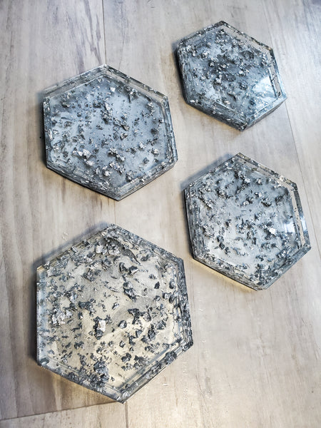 Silver Marbled Coasters
