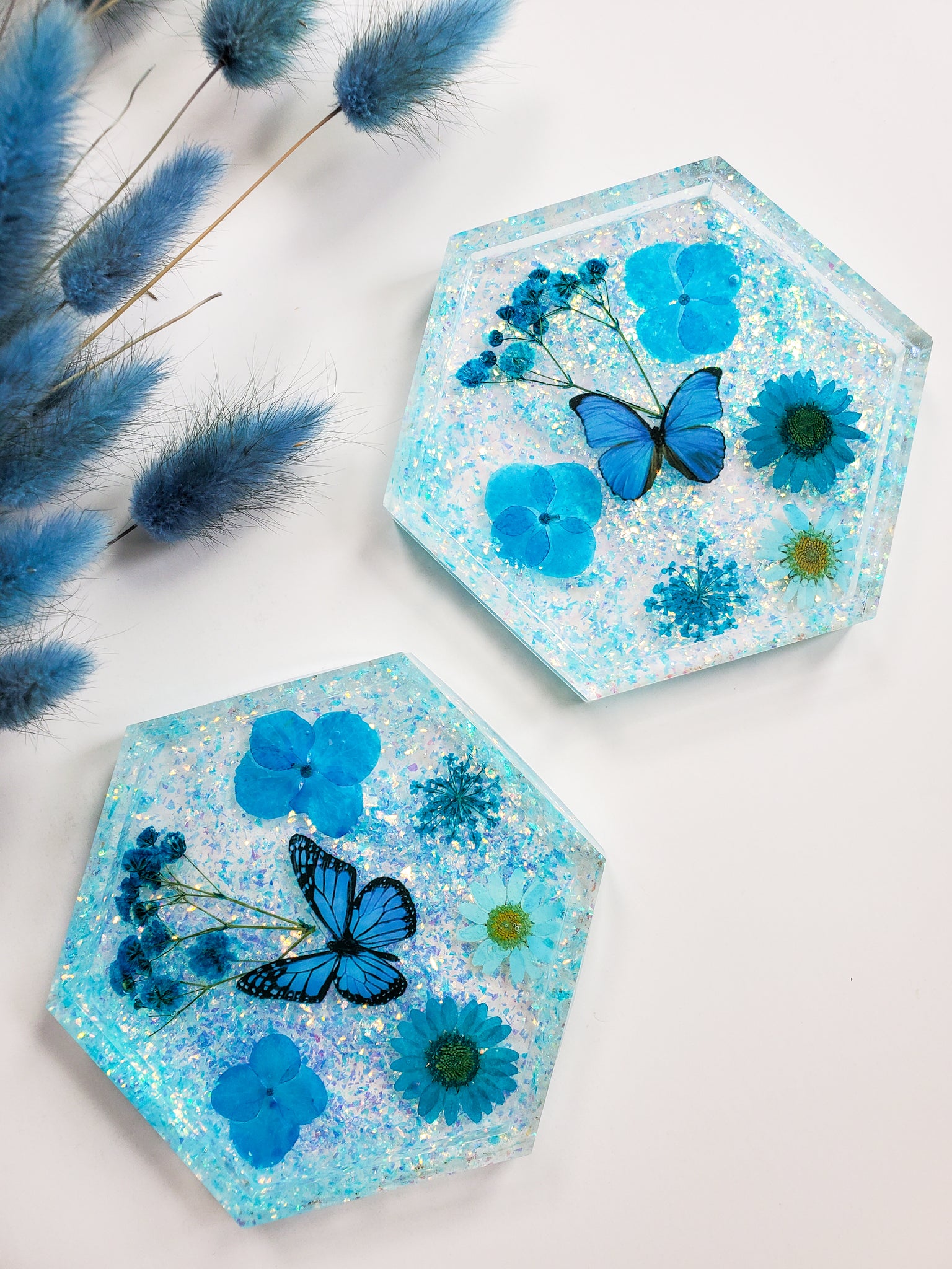 Holographic Butterfly Coasters