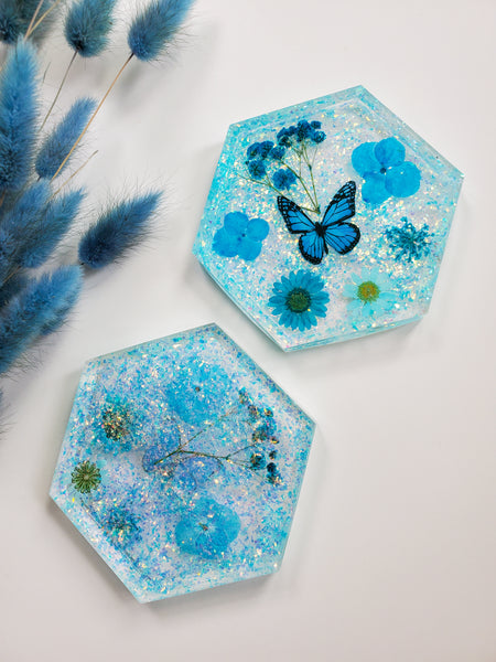 Holographic Butterfly Coasters