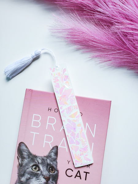 White Holographic Bookmark