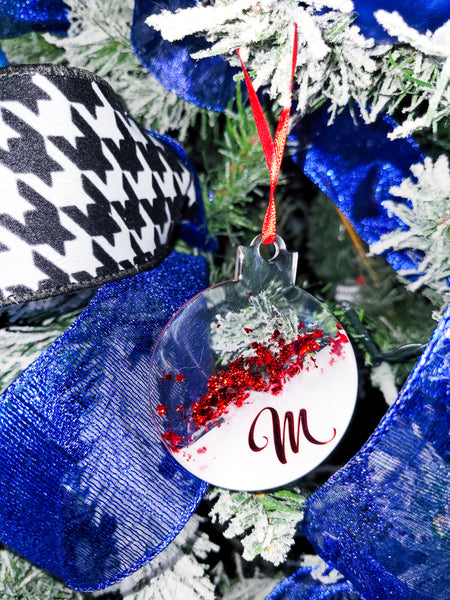 Resin Monogram Christmas Ornament