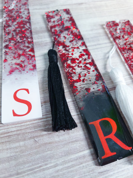 Red Foil Monogram Bookmark